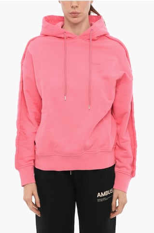 Brushed Cotton Hoodie in Pink