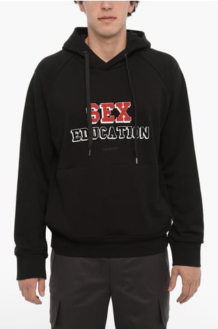 Easy Fit Cotton SEX EDUCATION Hoodie in Black