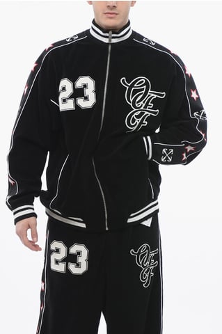 Terry NATLOVER VARSITY Track Sweatshirt with Tape Detail in Black