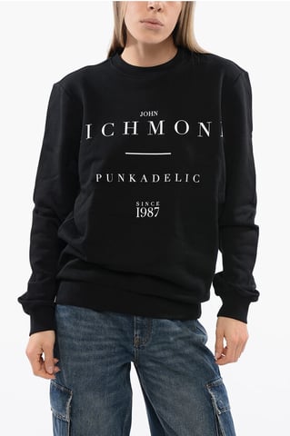 JOSOIN Over Sweatshirt with Contrasting Print in Black