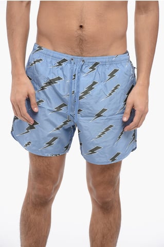 ALL-OVER RAIN BOLTS SWIM SHORTS