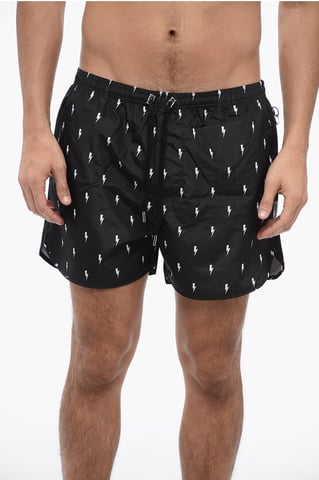 ALL-OVER MICRO BOLTS SWIM SHORTS