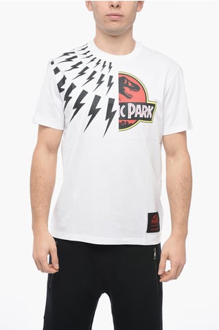 JURASSIC PARK X NB Crew Neck HALF THUNDERBOLT katoenen T-shirt in wit