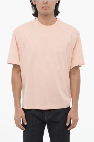 Slim Fit FAIRISLE THUNDERBOLT Crew-neck T-shirt with Top in Pink