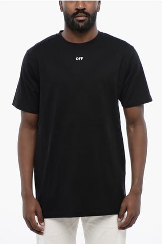 Cotton ARROW Crew-neck T-shirt in Black