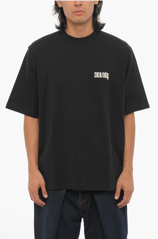 Printed DISCO GOD Crew-neck T-Shirt in Black
