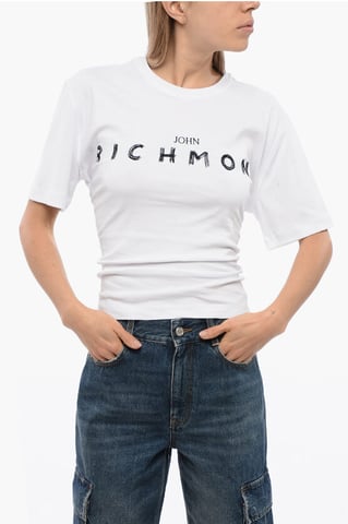 TOMIOK Over T-shirt with Rear Lace Detail in White