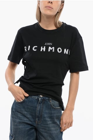 TOMIOK Over T-shirt with Rear Lace Detail in Black