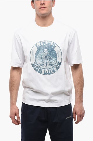 Cotton LIBRA ROCKBAND Slim Fit T-Shirt in White