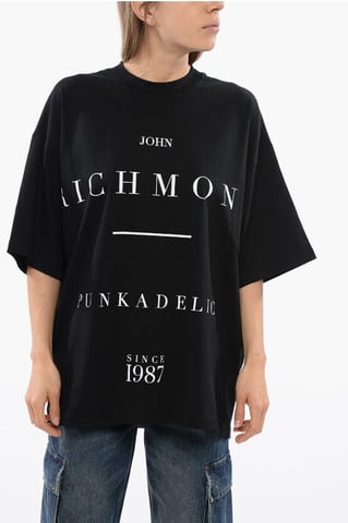 Over PELAC T-shirt met contrasterende print in zwart