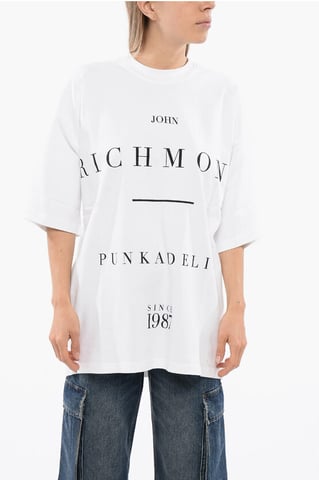 PELAC Oversized T-shirt with Contrasting Print in White