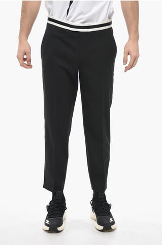 Slim Fit JAMIE-broek met contrasterende details in zwart