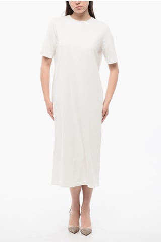 Cotton Jersey Tee Dress in White