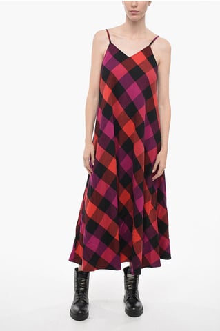 Checkered ARCHIVE Long Dress in Pink