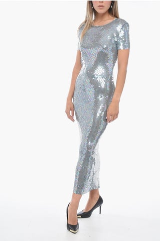 Sequined Long Dress in Light blue
