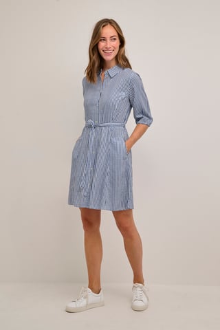 Jurk Feminine blue white