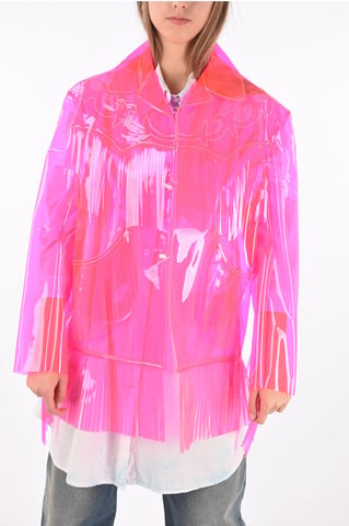 fringed pvc western jacket in Pink