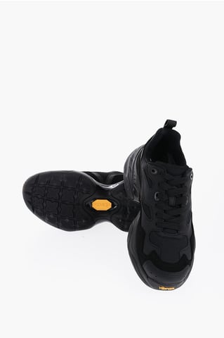 CROQUIS Mesh and Suede Solid Color Low-Top Sneakers in Black