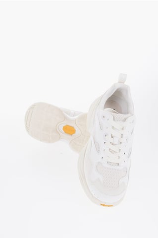 CROQUIS Mesh and Suede Solid Color Low-Top Sneakers in White
