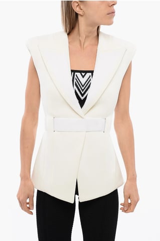 Peak Lapel BONDAGE Vest in White