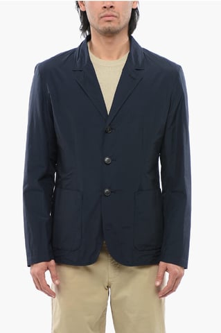 SIngle Breasted Blazer With Patch Pockets in Blue