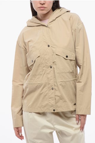 Hooded TICKSEED Windbreaker in Beige