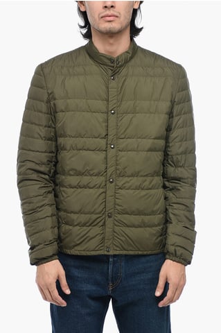 Quilted Lightweight Jacket with Crewneck in Green