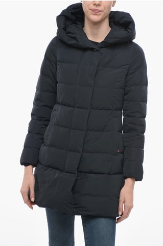 Hooded PUFFY PRESCOTT Quilted Down Jacket in Blue