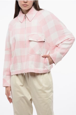 ARCHIVE Buffalo Checked TIMBER SUMMER Overshirt with Frontal in Bianco, Rosa