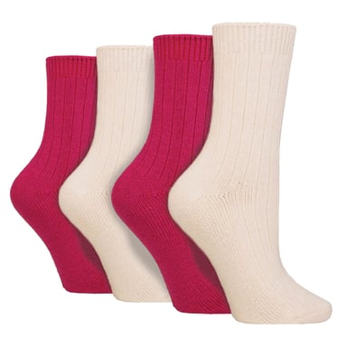 4-Pack Dames Cashmere Biesokken | Ademend Cozy Geribde Wol Bed Sokken