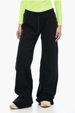 Brushed Cotton Straight Fit ROUND Joggers in Black