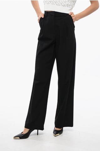 Straight leg DRUMMOND Pants with Pleats in Black