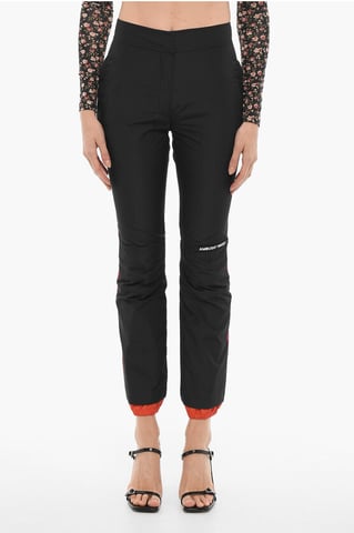 Nylon Pants with Ankle Zip in Black