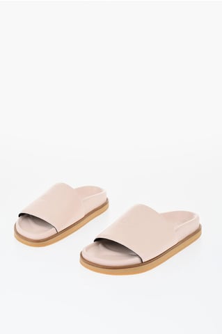 Leather OFF STAMP Slides in Pink