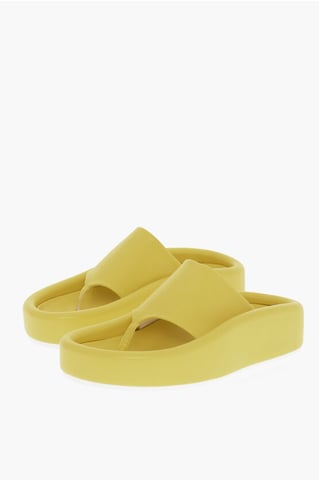 MM6 Faux Leather Thong Sandals in Yellow
