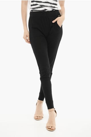 Cotton SUMMER Leggings with Side-Mesh in Black