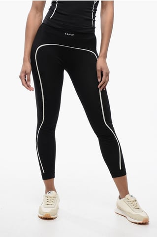 Sömlösa leggings i stretchig nylon i svart