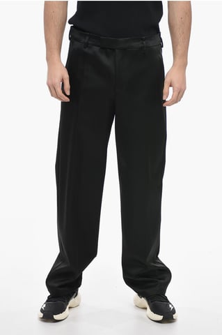 Loose Fit LIAM Satin Pants in Black