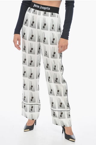 All-Over Logoed MIRAGE Pajama Pants in Black & White