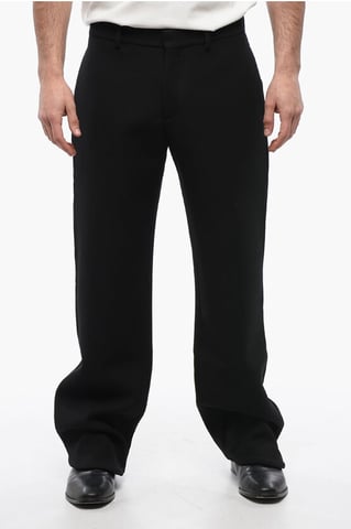 Wool Straight-Fit Pants in Black