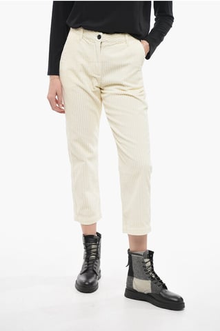 Corduroy Wide Leg Pants in White