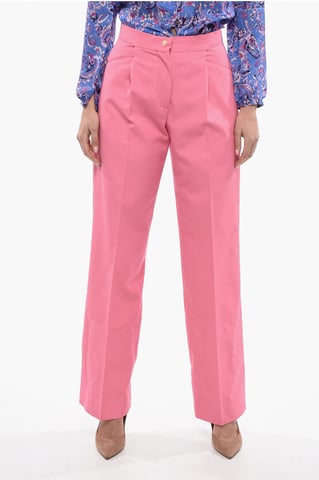 Pleated MIAMI Wide-Fit Pants in Pink