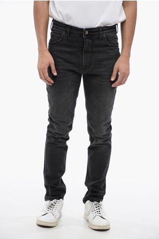 Skinny Fit NICK Stone Washed Denims 14cm in Black