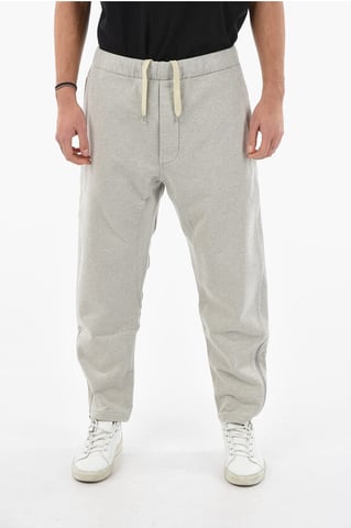MM10 Brushed-cotton Joggers with Ankle Zips in Gray