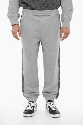 Loose Fit Joggers with Wool Side Bands in Gray