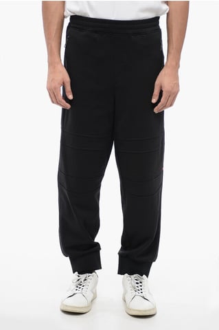 Cotton Blend MODERNIST Biker Sweatpants with Zipped Pockets in Black