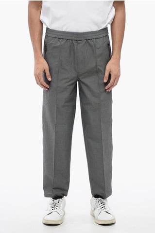 Stretch Fabric LOUIS Pants with Elastic Waistband in Gray