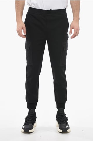 Skinny cargo-joggingbroek met lage taille in zwart
