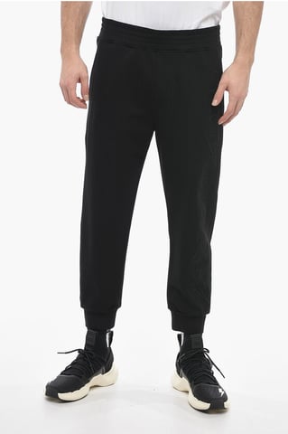 Skinny Fit JUMBLED BOLTS Sweatpants with Embroideries in Black