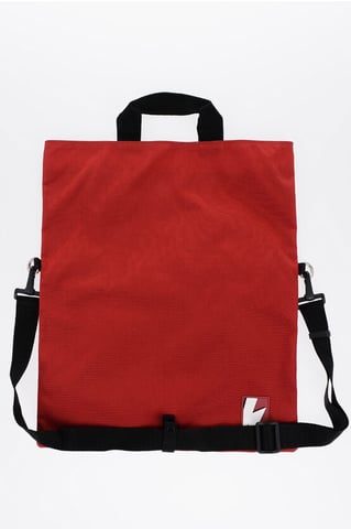 Nylon Maxi Bag with Removable Shoulder Strap in Red